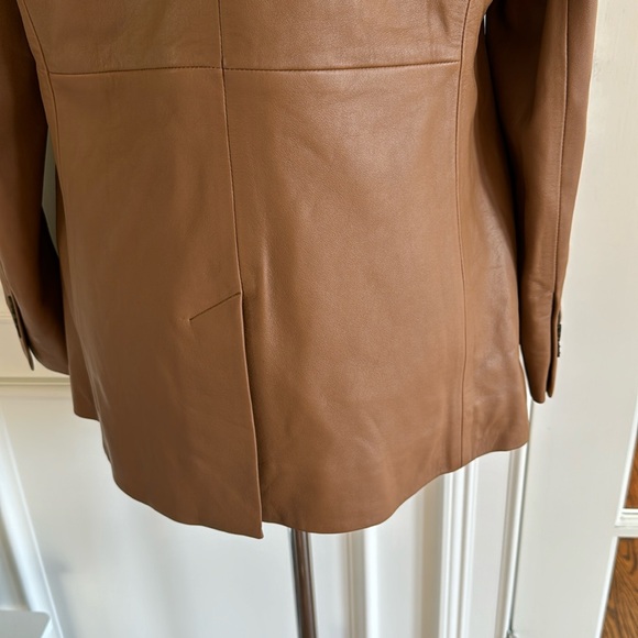 FRAME 70s Blazer - Leather Jacket size 6 Latte - Picture 11 of 16